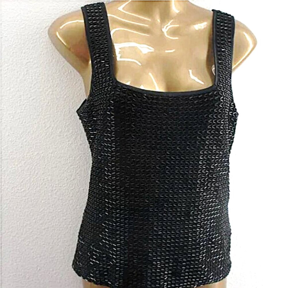 Cache Beaded Tank Top Size L - image 1
